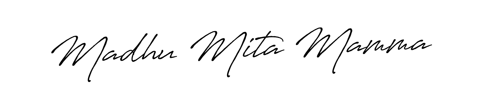 How to make Madhu Mita Mamma signature? Antro_Vectra_Bolder is a professional autograph style. Create handwritten signature for Madhu Mita Mamma name. Madhu Mita Mamma signature style 7 images and pictures png