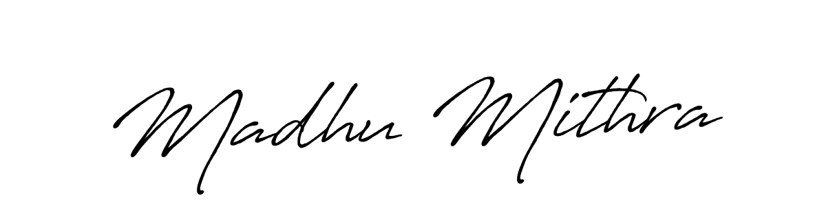 Create a beautiful signature design for name Madhu Mithra. With this signature (Antro_Vectra_Bolder) fonts, you can make a handwritten signature for free. Madhu Mithra signature style 7 images and pictures png