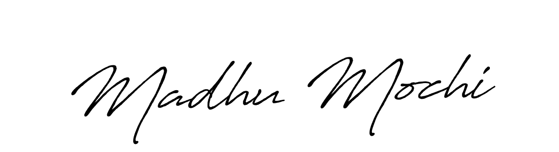 Use a signature maker to create a handwritten signature online. With this signature software, you can design (Antro_Vectra_Bolder) your own signature for name Madhu Mochi. Madhu Mochi signature style 7 images and pictures png