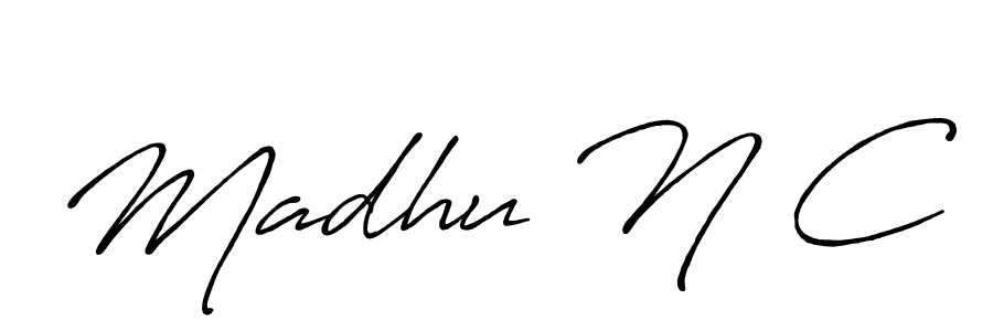 You should practise on your own different ways (Antro_Vectra_Bolder) to write your name (Madhu N C) in signature. don't let someone else do it for you. Madhu N C signature style 7 images and pictures png