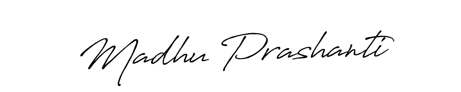 Madhu Prashanti stylish signature style. Best Handwritten Sign (Antro_Vectra_Bolder) for my name. Handwritten Signature Collection Ideas for my name Madhu Prashanti. Madhu Prashanti signature style 7 images and pictures png