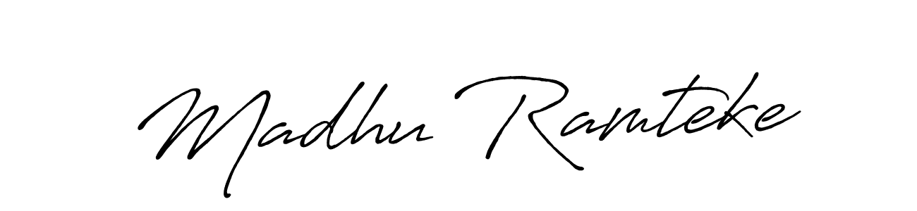 Design your own signature with our free online signature maker. With this signature software, you can create a handwritten (Antro_Vectra_Bolder) signature for name Madhu Ramteke. Madhu Ramteke signature style 7 images and pictures png