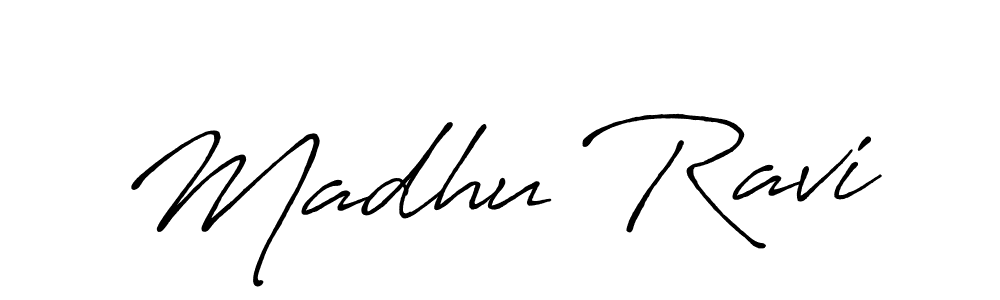 Madhu Ravi stylish signature style. Best Handwritten Sign (Antro_Vectra_Bolder) for my name. Handwritten Signature Collection Ideas for my name Madhu Ravi. Madhu Ravi signature style 7 images and pictures png