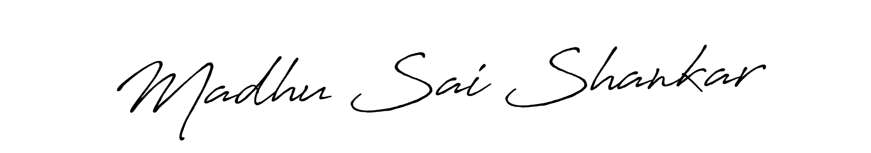 Create a beautiful signature design for name Madhu Sai Shankar. With this signature (Antro_Vectra_Bolder) fonts, you can make a handwritten signature for free. Madhu Sai Shankar signature style 7 images and pictures png