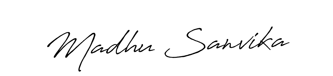 if you are searching for the best signature style for your name Madhu Sanvika. so please give up your signature search. here we have designed multiple signature styles  using Antro_Vectra_Bolder. Madhu Sanvika signature style 7 images and pictures png