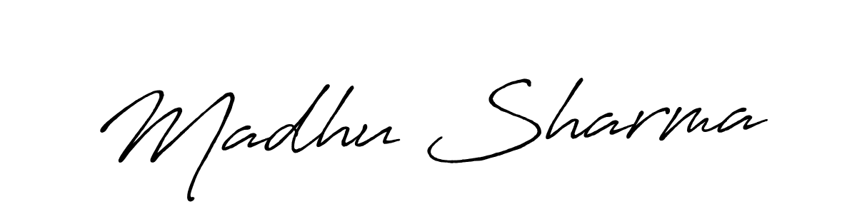 Once you've used our free online signature maker to create your best signature Antro_Vectra_Bolder style, it's time to enjoy all of the benefits that Madhu Sharma name signing documents. Madhu Sharma signature style 7 images and pictures png