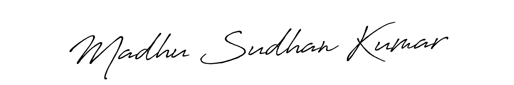 Create a beautiful signature design for name Madhu Sudhan Kumar. With this signature (Antro_Vectra_Bolder) fonts, you can make a handwritten signature for free. Madhu Sudhan Kumar signature style 7 images and pictures png