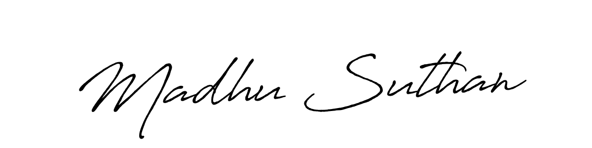 How to make Madhu Suthan signature? Antro_Vectra_Bolder is a professional autograph style. Create handwritten signature for Madhu Suthan name. Madhu Suthan signature style 7 images and pictures png