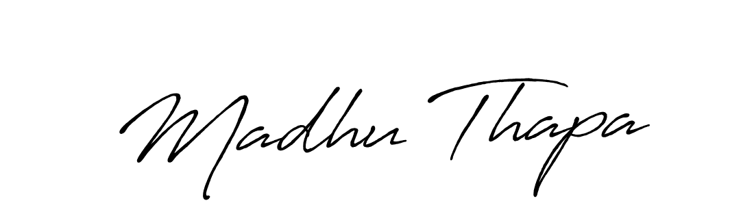 Make a beautiful signature design for name Madhu Thapa. With this signature (Antro_Vectra_Bolder) style, you can create a handwritten signature for free. Madhu Thapa signature style 7 images and pictures png