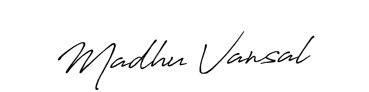 It looks lik you need a new signature style for name Madhu Vansal. Design unique handwritten (Antro_Vectra_Bolder) signature with our free signature maker in just a few clicks. Madhu Vansal signature style 7 images and pictures png