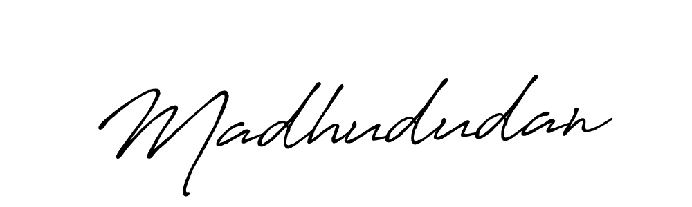 Design your own signature with our free online signature maker. With this signature software, you can create a handwritten (Antro_Vectra_Bolder) signature for name Madhududan. Madhududan signature style 7 images and pictures png