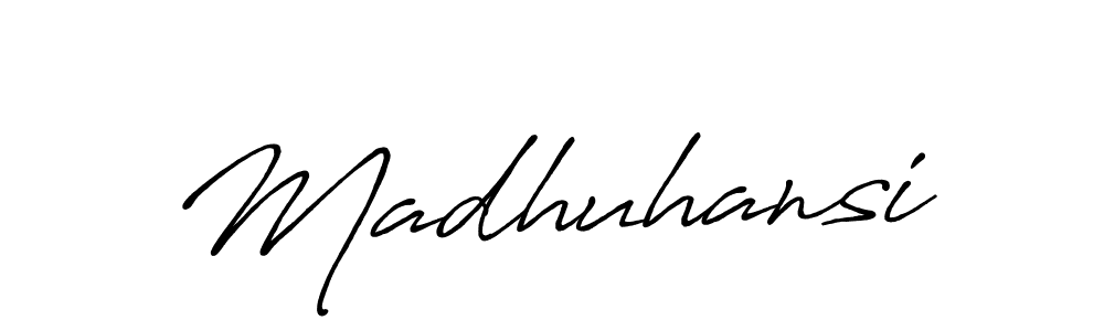 Madhuhansi stylish signature style. Best Handwritten Sign (Antro_Vectra_Bolder) for my name. Handwritten Signature Collection Ideas for my name Madhuhansi. Madhuhansi signature style 7 images and pictures png