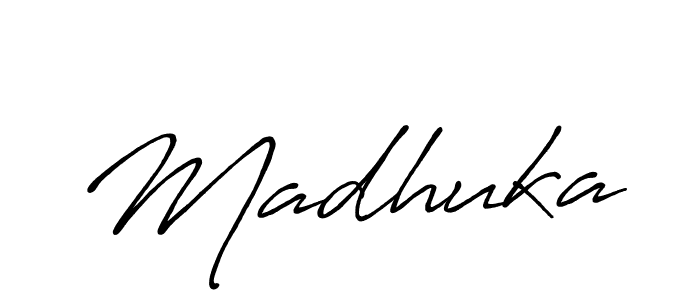 Use a signature maker to create a handwritten signature online. With this signature software, you can design (Antro_Vectra_Bolder) your own signature for name Madhuka. Madhuka signature style 7 images and pictures png