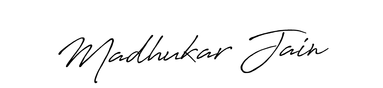 Make a beautiful signature design for name Madhukar Jain. With this signature (Antro_Vectra_Bolder) style, you can create a handwritten signature for free. Madhukar Jain signature style 7 images and pictures png