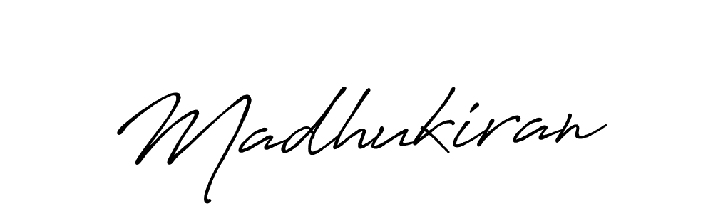 How to make Madhukiran name signature. Use Antro_Vectra_Bolder style for creating short signs online. This is the latest handwritten sign. Madhukiran signature style 7 images and pictures png