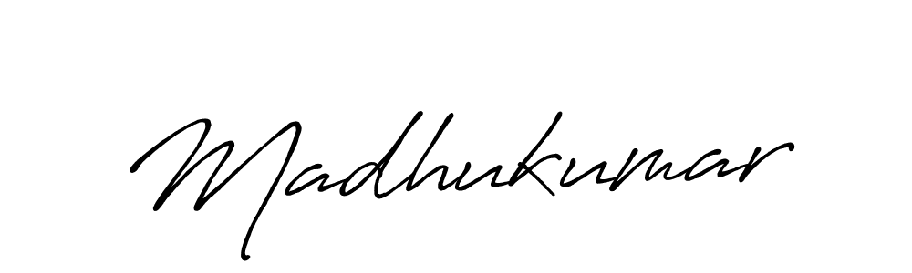 Make a beautiful signature design for name Madhukumar. With this signature (Antro_Vectra_Bolder) style, you can create a handwritten signature for free. Madhukumar signature style 7 images and pictures png