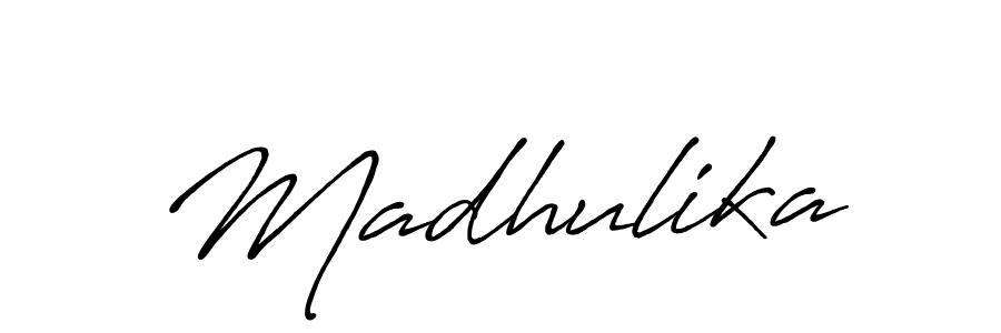 Madhulika stylish signature style. Best Handwritten Sign (Antro_Vectra_Bolder) for my name. Handwritten Signature Collection Ideas for my name Madhulika. Madhulika signature style 7 images and pictures png
