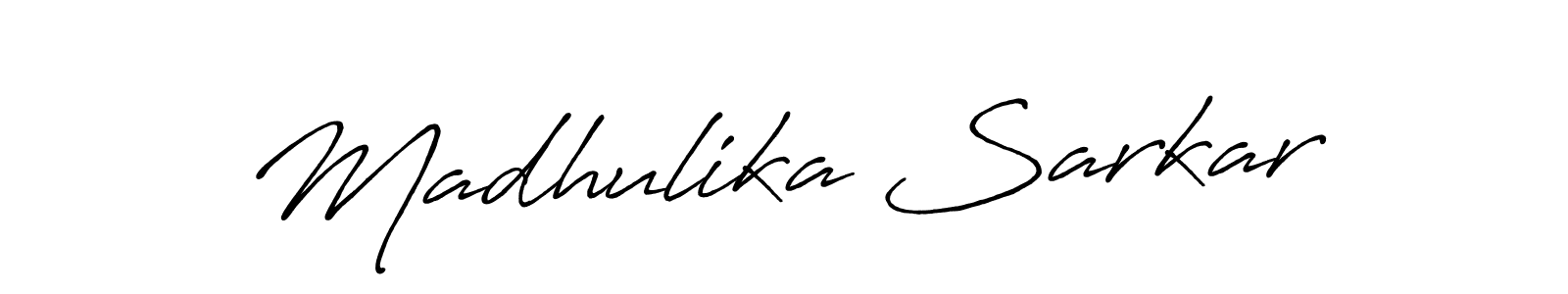 Use a signature maker to create a handwritten signature online. With this signature software, you can design (Antro_Vectra_Bolder) your own signature for name Madhulika Sarkar. Madhulika Sarkar signature style 7 images and pictures png