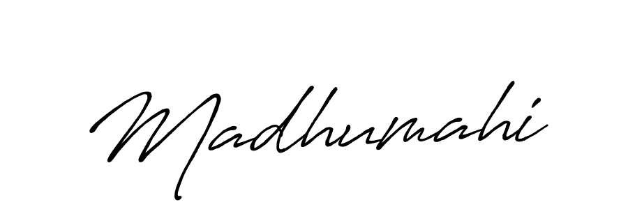 Create a beautiful signature design for name Madhumahi. With this signature (Antro_Vectra_Bolder) fonts, you can make a handwritten signature for free. Madhumahi signature style 7 images and pictures png