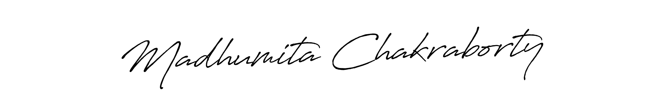 How to make Madhumita Chakraborty name signature. Use Antro_Vectra_Bolder style for creating short signs online. This is the latest handwritten sign. Madhumita Chakraborty signature style 7 images and pictures png