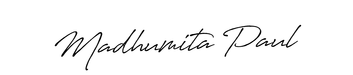 Antro_Vectra_Bolder is a professional signature style that is perfect for those who want to add a touch of class to their signature. It is also a great choice for those who want to make their signature more unique. Get Madhumita Paul name to fancy signature for free. Madhumita Paul signature style 7 images and pictures png