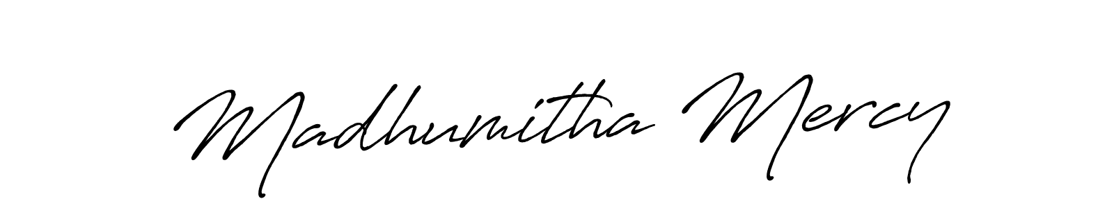 Madhumitha Mercy stylish signature style. Best Handwritten Sign (Antro_Vectra_Bolder) for my name. Handwritten Signature Collection Ideas for my name Madhumitha Mercy. Madhumitha Mercy signature style 7 images and pictures png