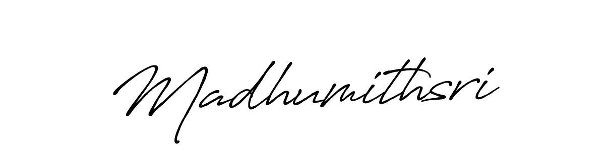 Use a signature maker to create a handwritten signature online. With this signature software, you can design (Antro_Vectra_Bolder) your own signature for name Madhumithsri. Madhumithsri signature style 7 images and pictures png