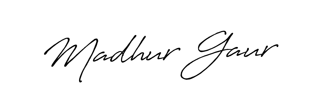 How to make Madhur Gaur signature? Antro_Vectra_Bolder is a professional autograph style. Create handwritten signature for Madhur Gaur name. Madhur Gaur signature style 7 images and pictures png