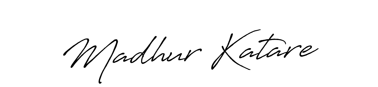 How to make Madhur Katare name signature. Use Antro_Vectra_Bolder style for creating short signs online. This is the latest handwritten sign. Madhur Katare signature style 7 images and pictures png