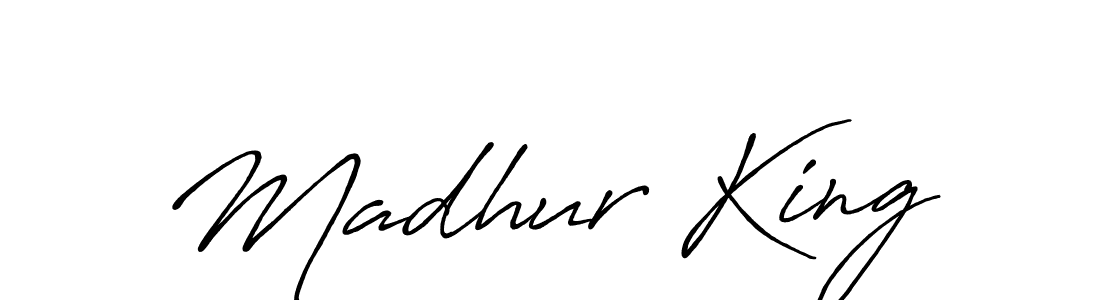 Create a beautiful signature design for name Madhur King. With this signature (Antro_Vectra_Bolder) fonts, you can make a handwritten signature for free. Madhur King signature style 7 images and pictures png