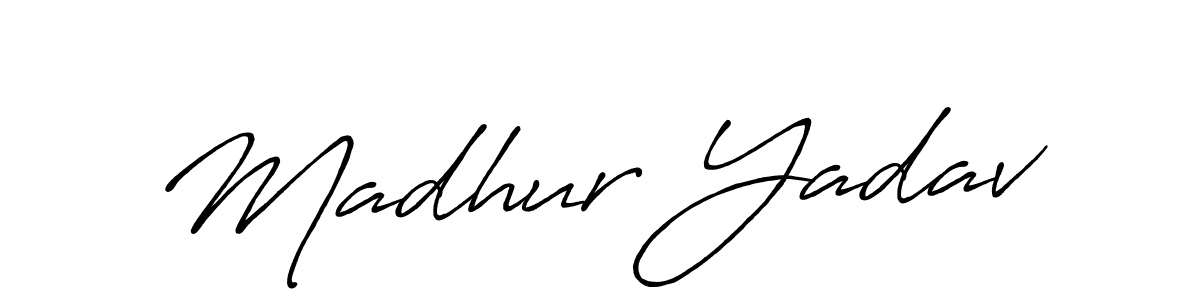 Create a beautiful signature design for name Madhur Yadav. With this signature (Antro_Vectra_Bolder) fonts, you can make a handwritten signature for free. Madhur Yadav signature style 7 images and pictures png