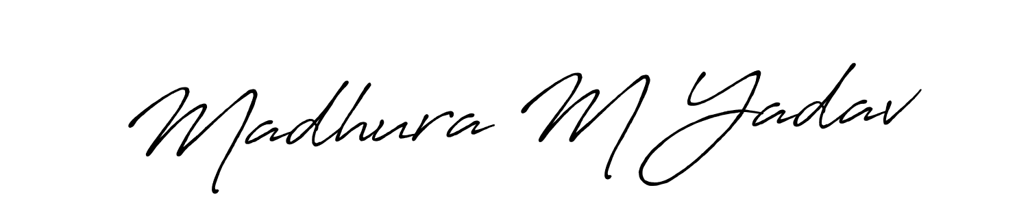 Once you've used our free online signature maker to create your best signature Antro_Vectra_Bolder style, it's time to enjoy all of the benefits that Madhura M Yadav name signing documents. Madhura M Yadav signature style 7 images and pictures png