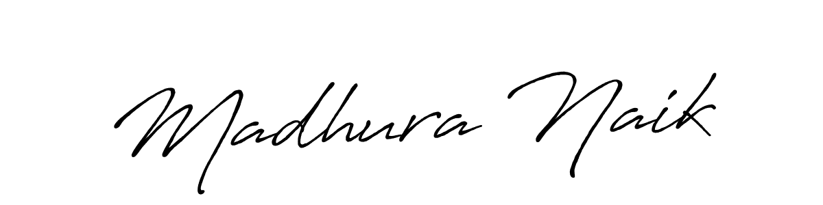 Design your own signature with our free online signature maker. With this signature software, you can create a handwritten (Antro_Vectra_Bolder) signature for name Madhura Naik. Madhura Naik signature style 7 images and pictures png