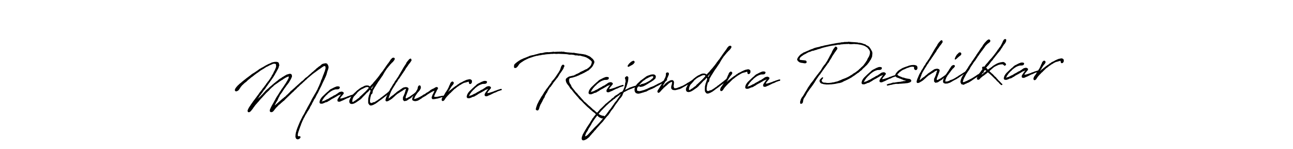 Make a beautiful signature design for name Madhura Rajendra Pashilkar. With this signature (Antro_Vectra_Bolder) style, you can create a handwritten signature for free. Madhura Rajendra Pashilkar signature style 7 images and pictures png