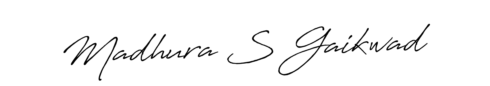Create a beautiful signature design for name Madhura S Gaikwad. With this signature (Antro_Vectra_Bolder) fonts, you can make a handwritten signature for free. Madhura S Gaikwad signature style 7 images and pictures png