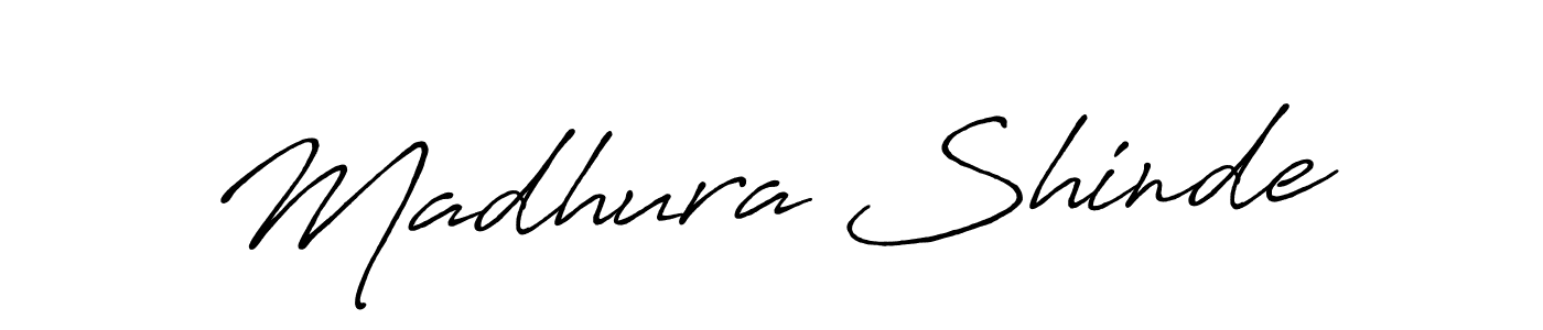 Make a beautiful signature design for name Madhura Shinde. With this signature (Antro_Vectra_Bolder) style, you can create a handwritten signature for free. Madhura Shinde signature style 7 images and pictures png