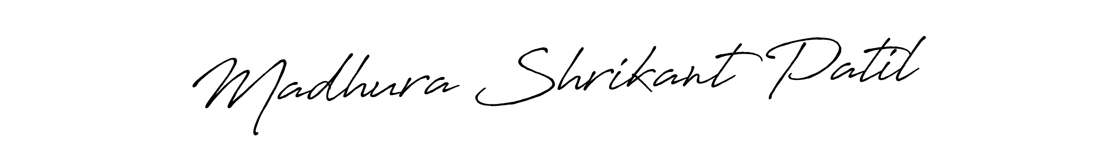 The best way (Antro_Vectra_Bolder) to make a short signature is to pick only two or three words in your name. The name Madhura Shrikant Patil include a total of six letters. For converting this name. Madhura Shrikant Patil signature style 7 images and pictures png