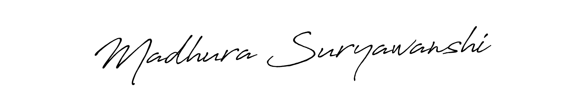 Design your own signature with our free online signature maker. With this signature software, you can create a handwritten (Antro_Vectra_Bolder) signature for name Madhura Suryawanshi. Madhura Suryawanshi signature style 7 images and pictures png