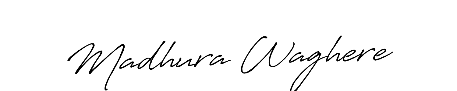 Make a beautiful signature design for name Madhura Waghere. With this signature (Antro_Vectra_Bolder) style, you can create a handwritten signature for free. Madhura Waghere signature style 7 images and pictures png