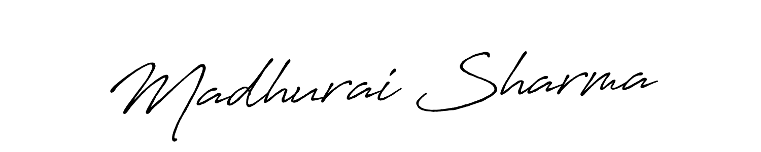 Make a beautiful signature design for name Madhurai Sharma. With this signature (Antro_Vectra_Bolder) style, you can create a handwritten signature for free. Madhurai Sharma signature style 7 images and pictures png