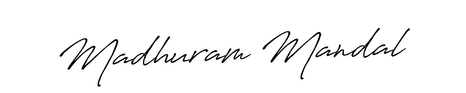 Use a signature maker to create a handwritten signature online. With this signature software, you can design (Antro_Vectra_Bolder) your own signature for name Madhuram Mandal. Madhuram Mandal signature style 7 images and pictures png