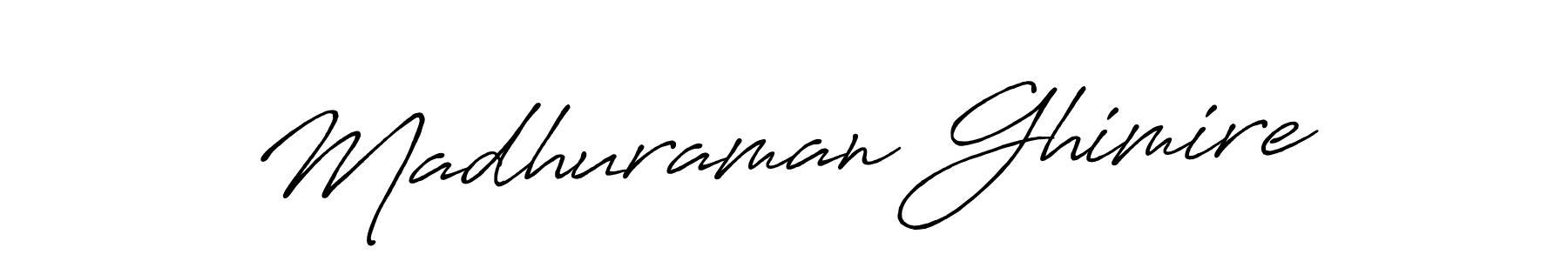 How to make Madhuraman Ghimire name signature. Use Antro_Vectra_Bolder style for creating short signs online. This is the latest handwritten sign. Madhuraman Ghimire signature style 7 images and pictures png