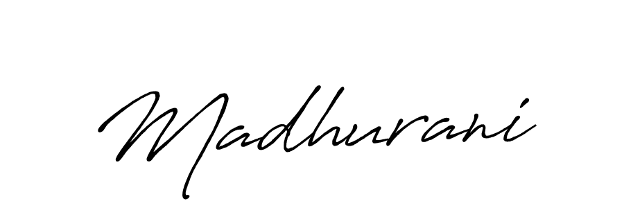 Use a signature maker to create a handwritten signature online. With this signature software, you can design (Antro_Vectra_Bolder) your own signature for name Madhurani. Madhurani signature style 7 images and pictures png