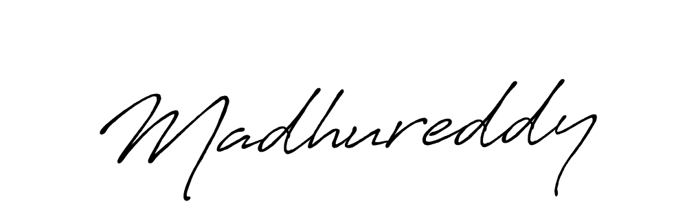 Use a signature maker to create a handwritten signature online. With this signature software, you can design (Antro_Vectra_Bolder) your own signature for name Madhureddy. Madhureddy signature style 7 images and pictures png