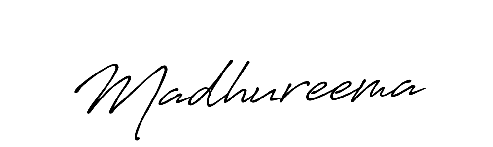 Use a signature maker to create a handwritten signature online. With this signature software, you can design (Antro_Vectra_Bolder) your own signature for name Madhureema. Madhureema signature style 7 images and pictures png