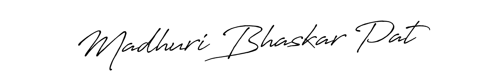Antro_Vectra_Bolder is a professional signature style that is perfect for those who want to add a touch of class to their signature. It is also a great choice for those who want to make their signature more unique. Get Madhuri Bhaskar Pat name to fancy signature for free. Madhuri Bhaskar Pat signature style 7 images and pictures png