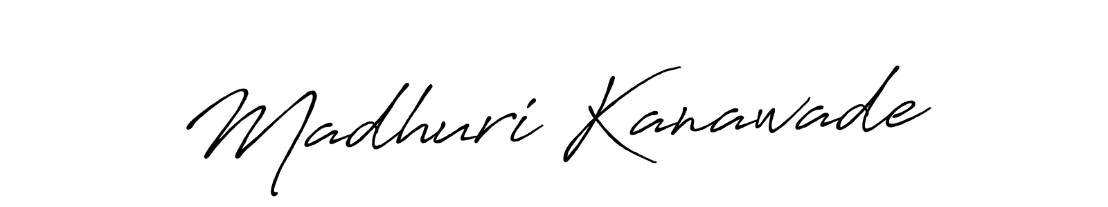 How to make Madhuri Kanawade name signature. Use Antro_Vectra_Bolder style for creating short signs online. This is the latest handwritten sign. Madhuri Kanawade signature style 7 images and pictures png