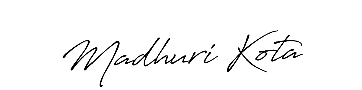 Make a beautiful signature design for name Madhuri Kota. With this signature (Antro_Vectra_Bolder) style, you can create a handwritten signature for free. Madhuri Kota signature style 7 images and pictures png