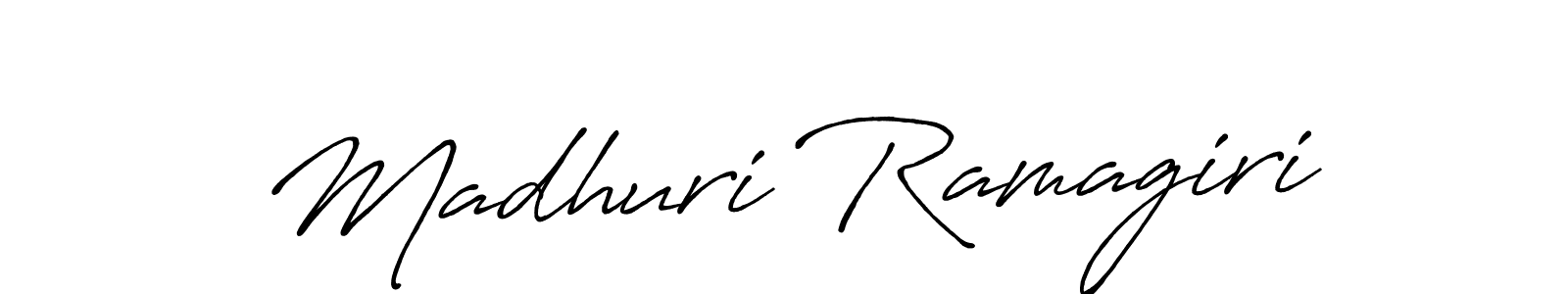 How to make Madhuri Ramagiri signature? Antro_Vectra_Bolder is a professional autograph style. Create handwritten signature for Madhuri Ramagiri name. Madhuri Ramagiri signature style 7 images and pictures png
