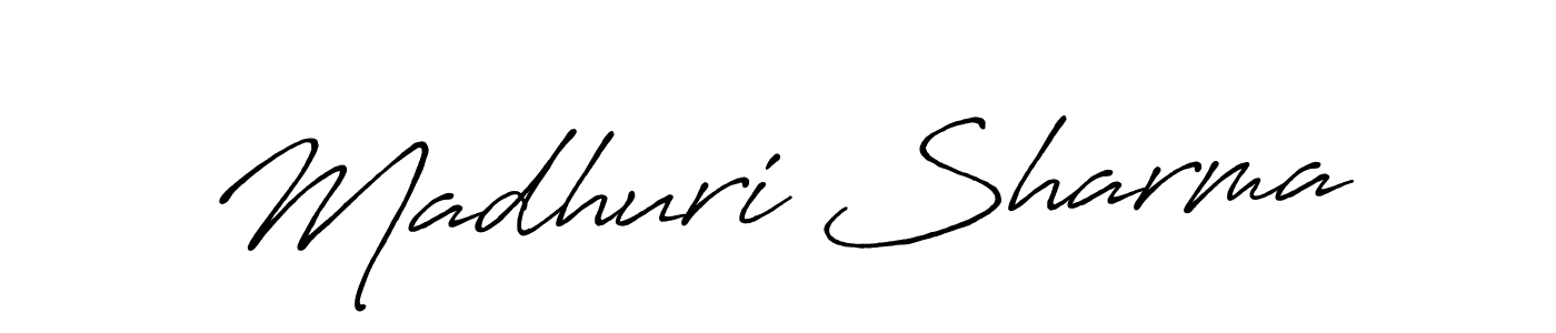 How to make Madhuri Sharma signature? Antro_Vectra_Bolder is a professional autograph style. Create handwritten signature for Madhuri Sharma name. Madhuri Sharma signature style 7 images and pictures png